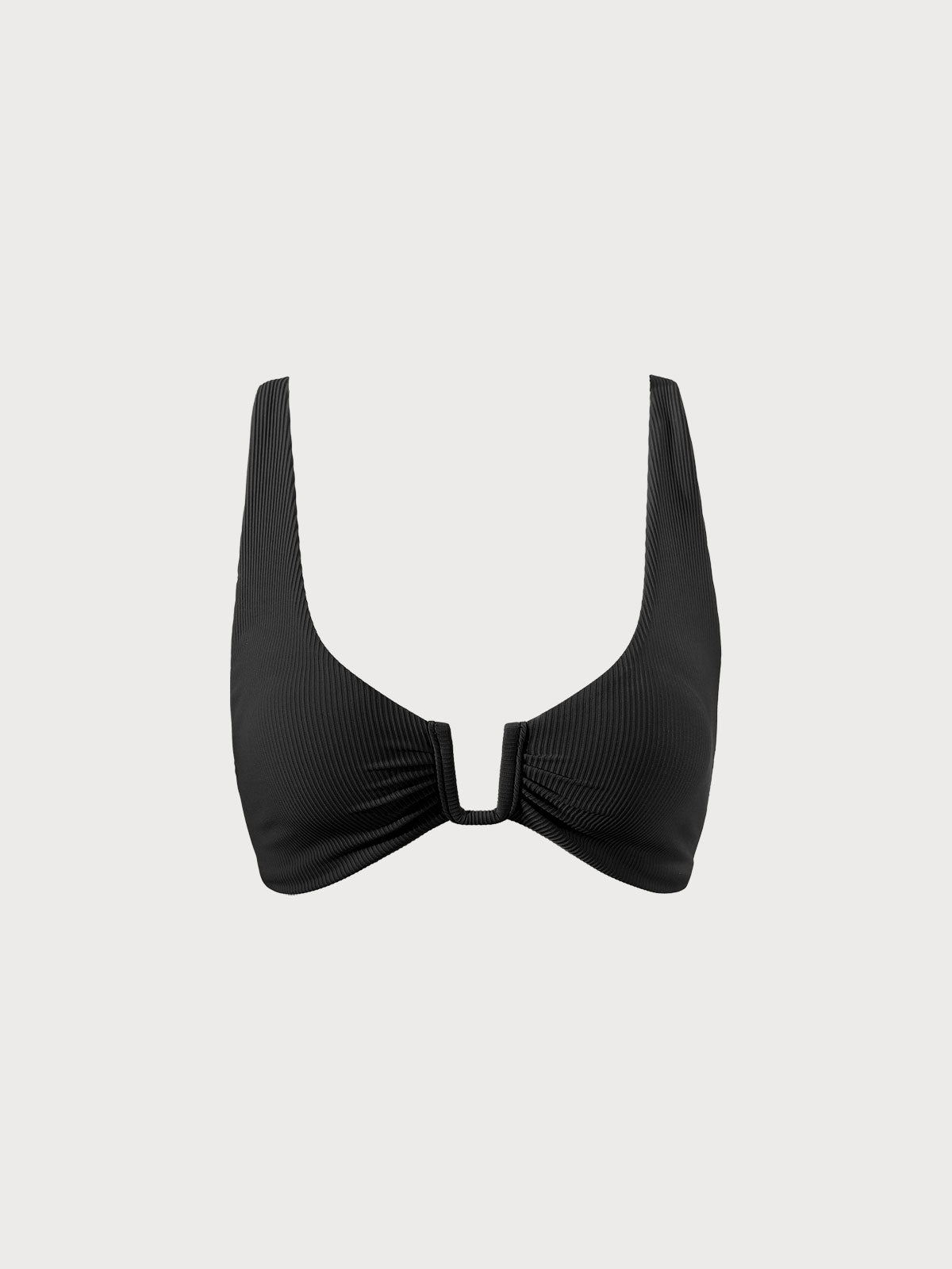 Midnight Allure™ | Schwarz U-Ring Kreuz Rücken Bikini Top