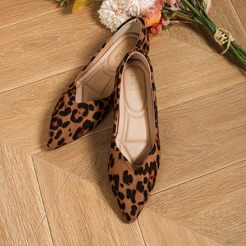 Ingrid™ | Elegante spitze Ballerinas mit Leopardenmuster