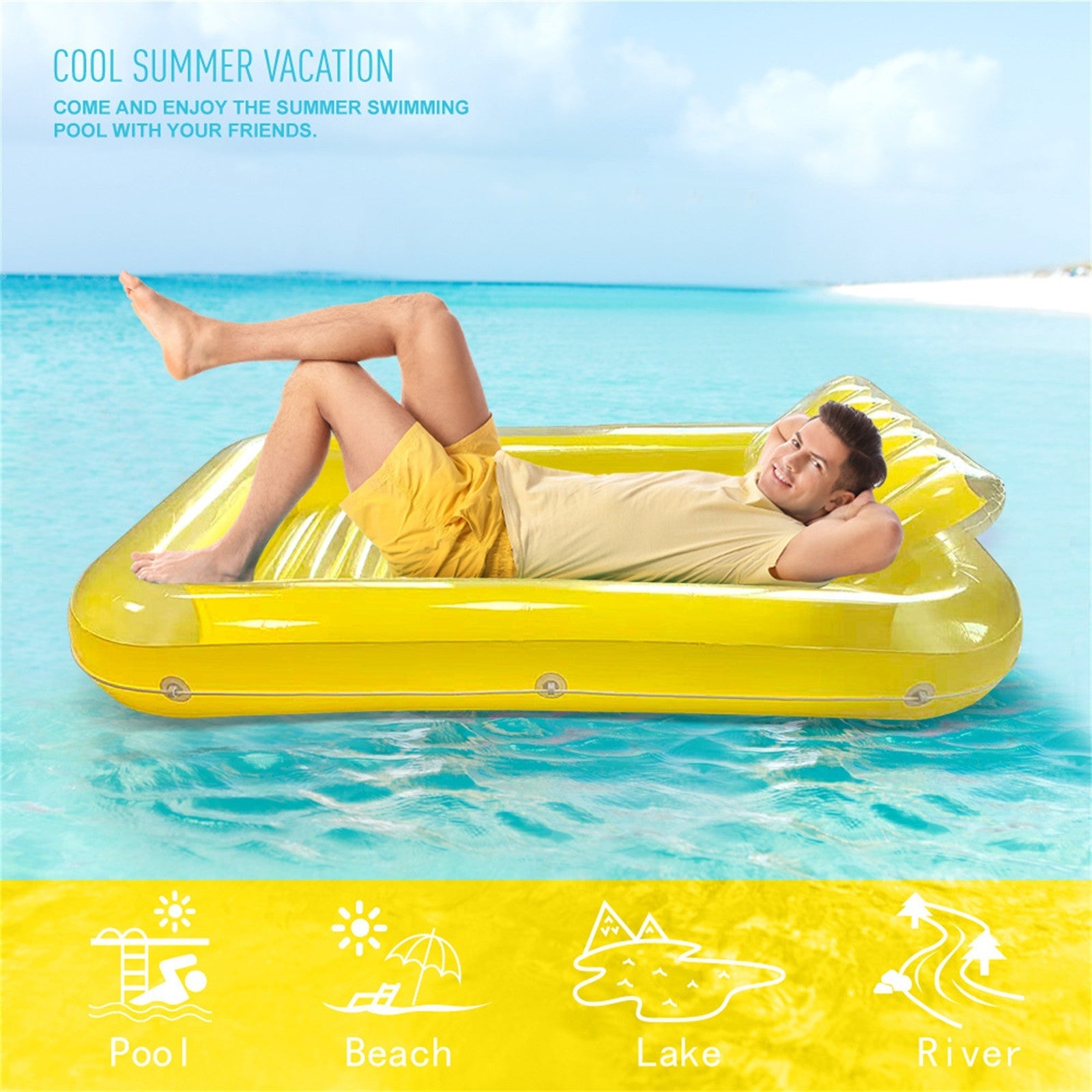 AirBed™ | Aufblasbare Luftmatratze für Sonnenbäder und Wasserspaß