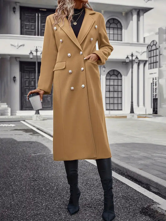 50% RABAT | Liaquen™ | Modebewusster Trenchcoat mit Gürtel und Pelzbesatz