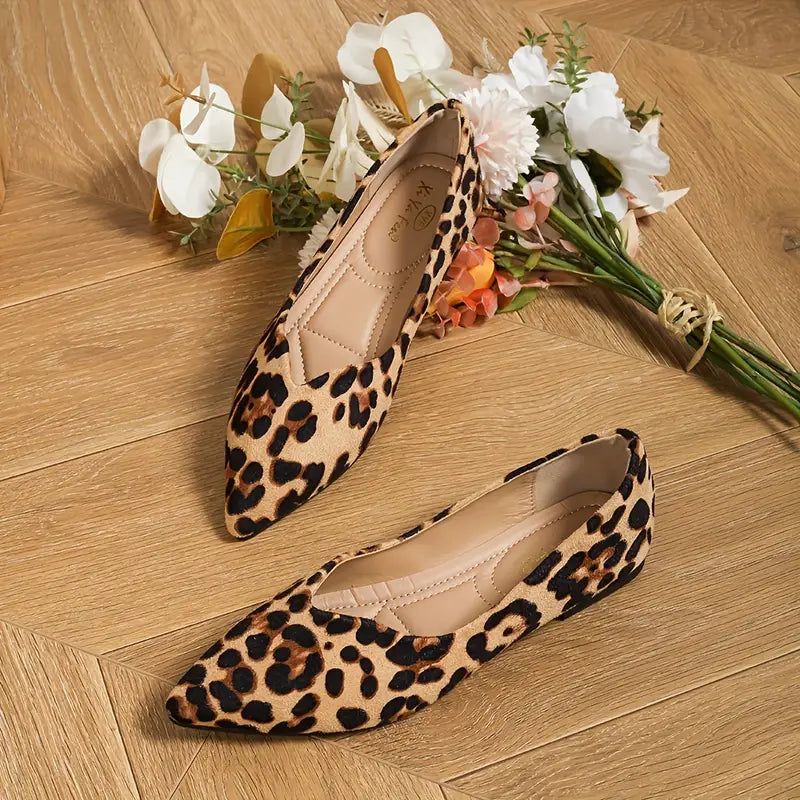 Ingrid™ | Elegante spitze Ballerinas mit Leopardenmuster