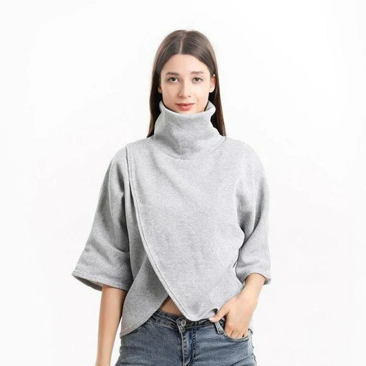 Xenia™ | Damen Rollkragen-Pullover mit Fledermausärmeln und Asymmetrischem Schnitt – Extra Dick und Kuschelig